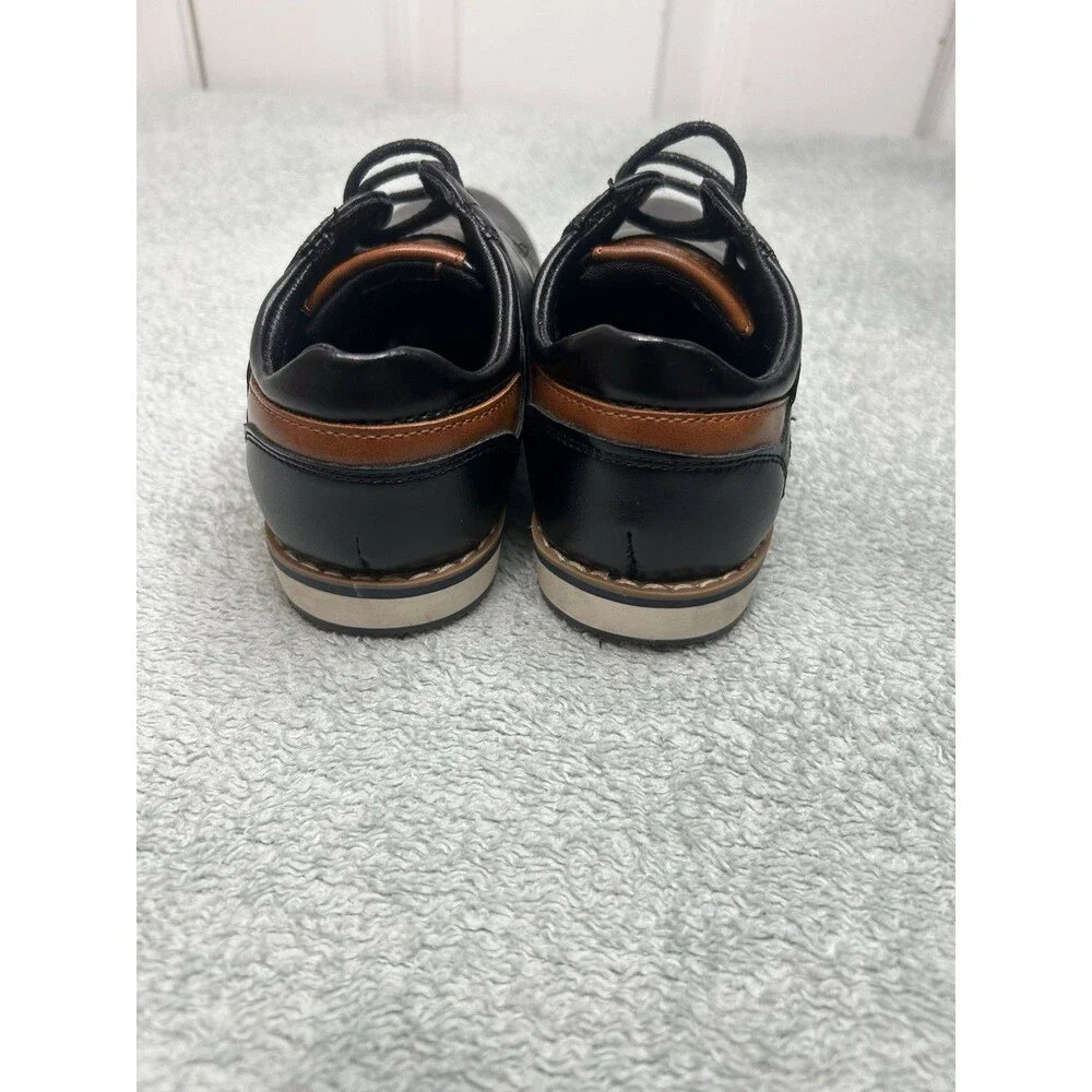 Bruno Marc Boys Dress Shoes Black Brown Lace-Up Size 9 Toddler